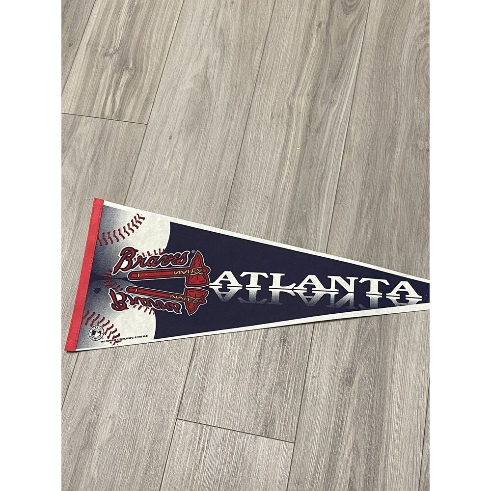 Atlanta Braves Vintage 1995 Felt Pennant  11” X 30” MLB BASEBALL